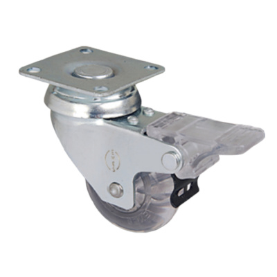 Колесо ПОЛИУРЕТАН СЕРЫЙ поворотное с тормозом 50 мм ( EP01 DKP 50 F )