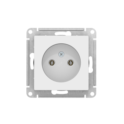 Розетка ATLASDESIGN без заземления 16А механизм белый со шторками