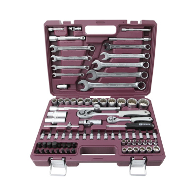 Набор инструмента универсальный 1/4", 1/2"DR с головками торцевыми 12-гранными, 82 предмета TS082/12