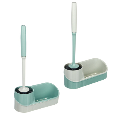 Ёрш для туалета с подставкой для бытовой химии, с крепл. на стену, пластик, 46х24х9см, 2 диз. VETTA 