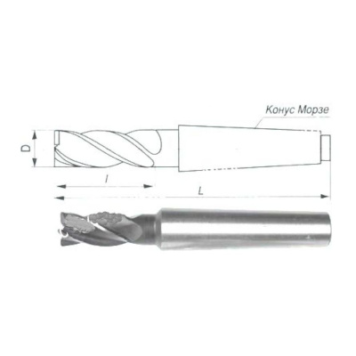 Фреза концевая d32.0x53x155 к/х Р18 Z=6 КМ3 "CNIC"