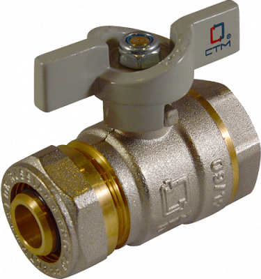 Кран шар. для воды 16х1/2" ц/г бабочка CTM СТАНДАРТ CWPF1216
