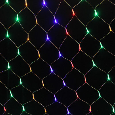 Сетка светодиодная с контроллером, 1,8х1,5м. 180 светодиодов. Разноцветный свет. Провод прозрачный. 