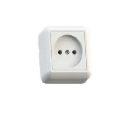 Розетка Оптима РА10-375  о/у без з/к белая с монтаж. пластиной, 250В 10А