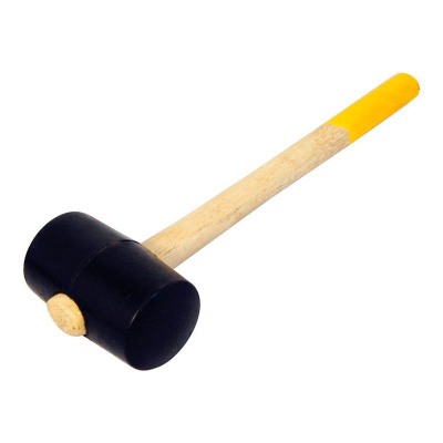 Киянка резиновая черная, 340 г, 55 мм, деревянная рукоятка