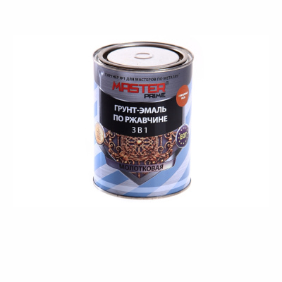 Грунт-эмаль по ржавчине 3 в 1 молотковая  MASTER PRIME Серый (0,9л)