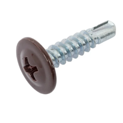 Саморез 4,2х19 RAL8017 шоколадно-коричневый, сверло