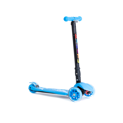 Самокат трехкол.для детей 3-12 лет.80кг. BIBITU PLAY складной,голубой