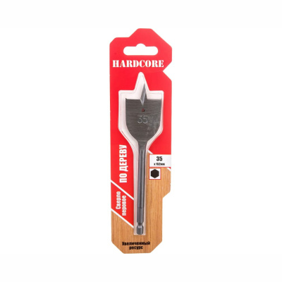 Сверло по дереву перовое 35х152мм с подрезателями "Hardcore" 163515