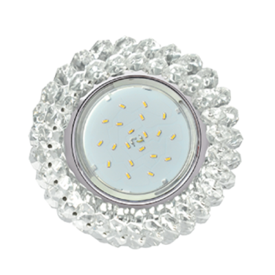 Светильник Стекло Круг с хрусталиками Прозрачный/Хром 56x120 FW53RYECB Ecola GX53 H4 