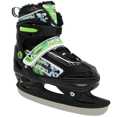 Раздвижные коньки Player Green (с мехом) (L (37-40))