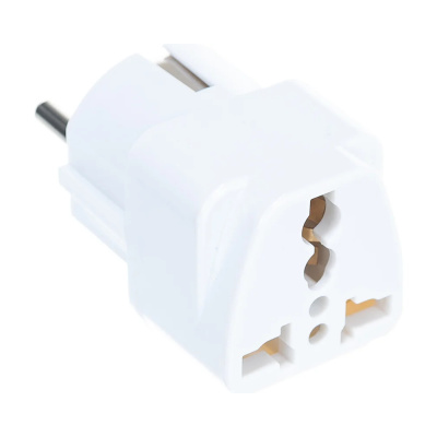 Переходник универсальный с заземлением белый 16А 250В