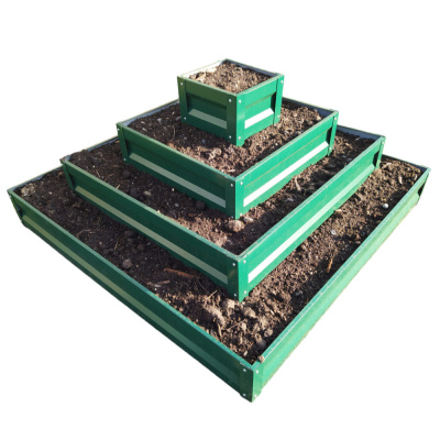 Клумба квадратная четырехъярусная 1,5м*1,1м*0,7м*0,3м RAL 6005