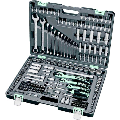 Набор инструментов, 1/4", 3/8", 1/2", Cr-V, S2, усиленный кейс, 216 предм.// Stels
