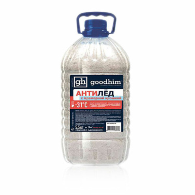 Антигололедный реагент (сухой) "goodhim 500 G" с мраморной крошкой до -31С, 5,5 кг.