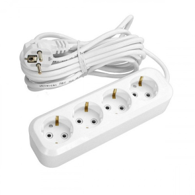 Удлинитель бытовой 4х3м с заземлением 10А У10-555