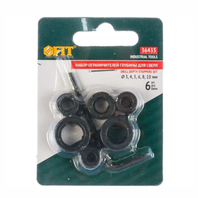 Стопперы для сверел, набор 6 шт. (3, 4, 5, 6, 8, 10 мм)