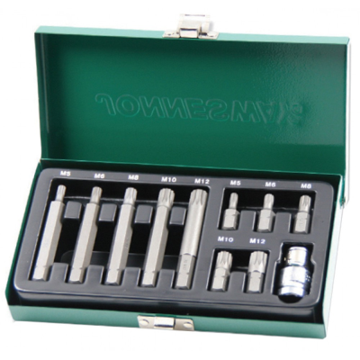 Набор вставок (бит) SPLINE М-профиль (30 и 75мм), М5-М12, 11 предм.