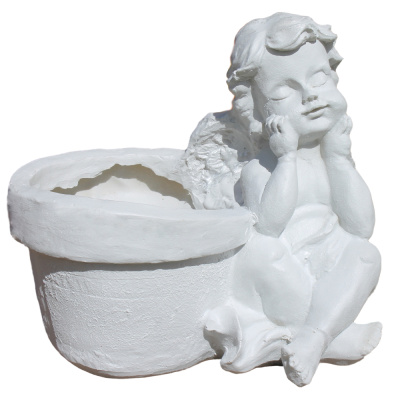 Кашпо ангел (белый)