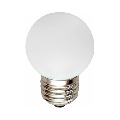 Лампа светодиодная LED 1вт Е27 белый 6400К (Шар)