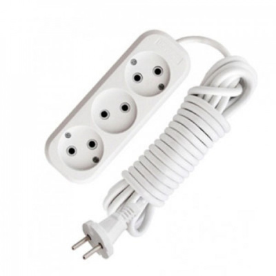 Удлинитель бытовой 3х5м без заземления 10А АВС-плас тик E-203