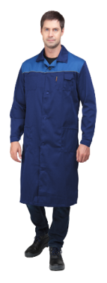 Халат СТАНДАРТ, т/синий-василек(104-108, 158-164)