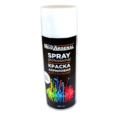 Краска акриловая аэрозольная MegArsenal белый матовый 1007 520мл                  