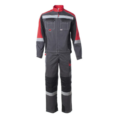 Костюм мужской «ФОРМУЛА» куртка, полукомб-н цвет: т.серый /красн/чёрн, Размер 60-62(120-124),170-176