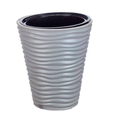 Кашпо ДЮНА  D340мм H 385мм 9/19,5л со вставкой (Серый)						