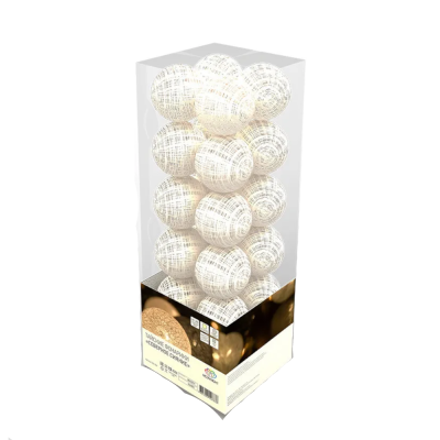 Фонарики тайские Северное сияние 3,5 м, прозрачный ПВХ, 20 LED, теплый белый, питание 2 х АА (батаре