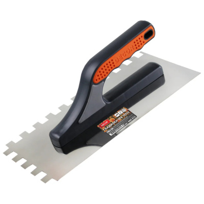 Гладилка DЕCOR, 2K, 280х130 мм, Нерж. зуб 12х12 мм; 0,7 (10/30шт/уп)