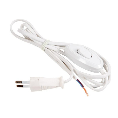 Выключатель проходной на шнур для бра белый 1.7м