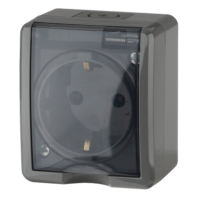 Розетка 2Р-Е IP54 16А-250В ОУ Эра Эксперт серый