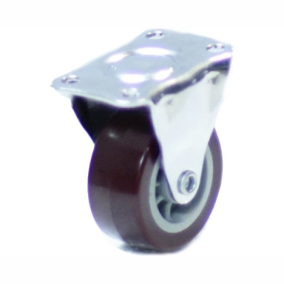 Колесо мебел. неповоротное 50мм (красный пластик)