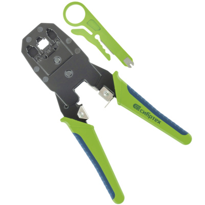 Клещи для обжима телефонных и компьютерных клемм 4P, 6P, 8P, функция обрезания проводов// Сибртех