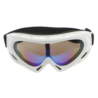 Очки для езды на мототехнике с доп. вентиляцией, стекло с затемнением, белые  4295606