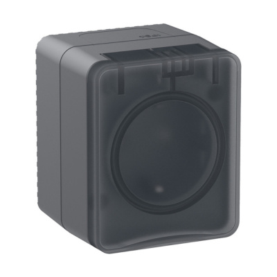 Розетка с заземлением со шторками IP54 16А 250B, АНТРАЦИТ, Россия AtlasDesign Profi54 