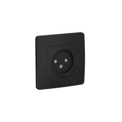 Розетка скрытой установки без заземления без шторок 16А, 250В, антрацит BLANCA 