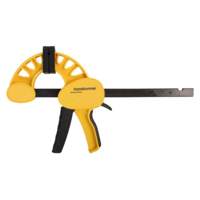 Струбцина HK1078-08-15 быстроз., 150мм, резиновые накладки, 180-200кгс, сжим-разжим, hanskonner