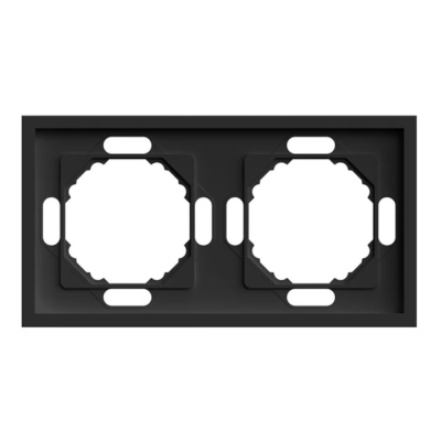 Рамка 2-местная, РС, soft touch, STEKKER Эмили, черный уголь, 1/22/220