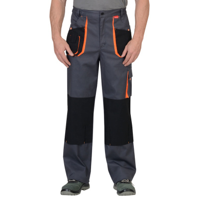 Брюки "МАНХЕТТЕН" т.серые с оранжевым и черным р.  96-100/182-188