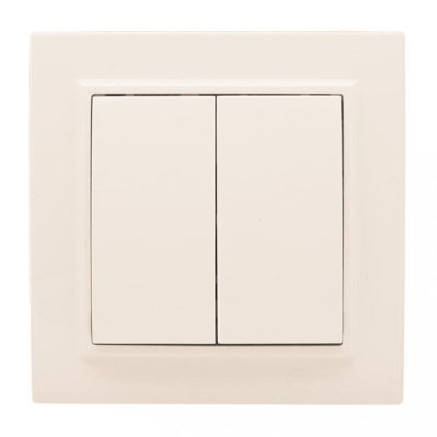 Выключатель двухклавишный СП 10А бежевый Минск