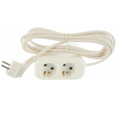 Удлинитель MegArsenal (ГОСТок) с/з 2 гнезда ПВС 3*1 белый 16А 7 м