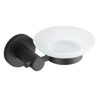 МЫЛЬНИЦА С ДЕРЖАТЕЛЕМ F30202 (НЕРЖ.СТАЛЬ), ЧЕРНАЯ (1/20/40) "FRAP"