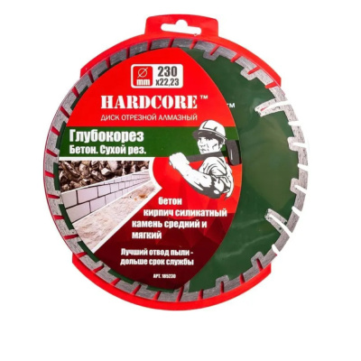 Диск отр.алмазный турбо-сегментный 230х2,8х10х22,23 Hardcore Premial Бетон 190230