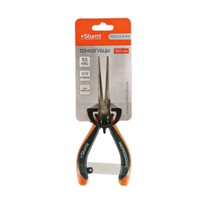 Тонкогубцы 1030-05-8-160 150м ДВУХКОМПОНЕНТНЫЕ РУКОЯТКИ, (Profi mini),Sturm!