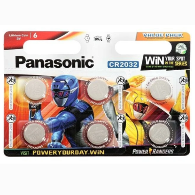 Батарейка литиевая PANASONIC CR2032 дисковая 3В бл/6