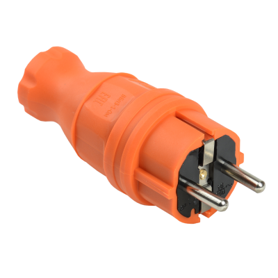 Вилка прямая ВБпЗ-1-Ом ОМЕГА IP44 оранжевая