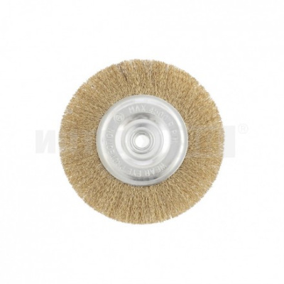 Щетка для УШМ, 125 мм, М14, плоская, латунированная витая проволока//Matrix