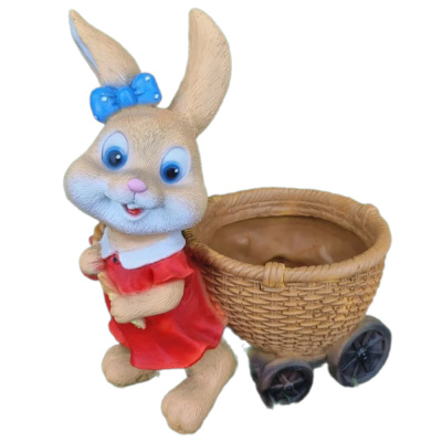 Кашпо зайчонок с корзинкой